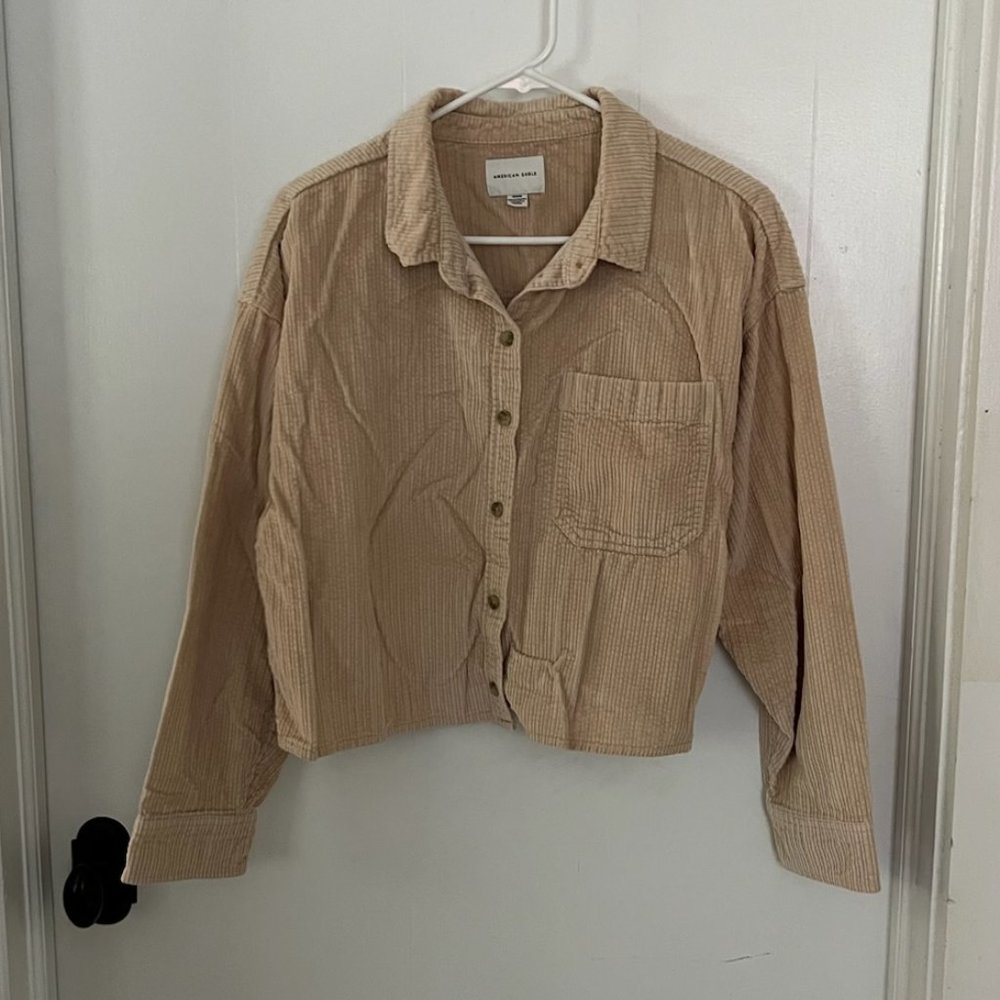 Cropped American Eagle Button Up